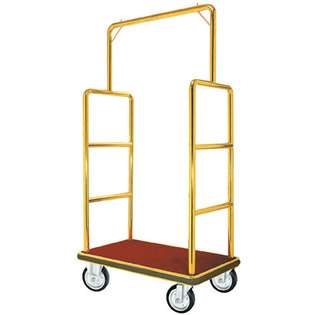 Aarco Products Aarco LC 1C Bellman Luggage Cart   Chrome w/ Carpeted 