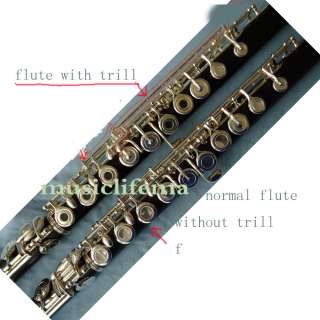 Professional concert ebony flute for with trill key  