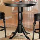 Coaster 3 pc black finish wood bar table set with vinyl padded swivel 