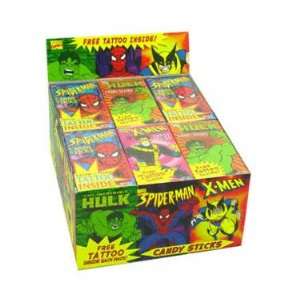 Candy Sticks   Super Hero, 24 count display box:  Grocery 