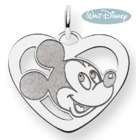 Disney 14k Yellow Gold Heart Pendants Mickey Mouse Jewelry   Sterling 