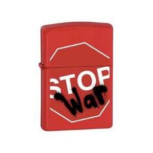  Zippo Stop War Red Matte Lighter: Sports & Outdoors