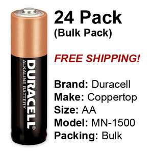 24 Pack Duracell AA Battery CopperTop Alkaline Batteries Cell New FREE 