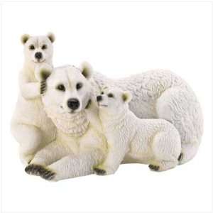  Polar Mother Bear with Two Cubs Figurine