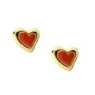 18kt Gold Over Sterling Silver Heart Shaped Cubic Zirconia Stud 