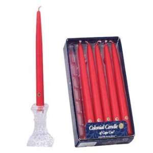  Red Taper Candles Set/12