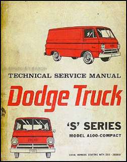 1964 1965 Dodge A 100 Van & Sportsman Shop Manual A100  