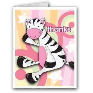  Zebra Thank You Note Card   10 Boxed Cards & Envelopes 