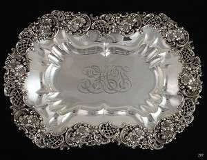 LARGE REDLICH & CO STERLING DECORATIVE SERVING TRAY  