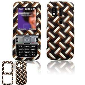 Premium   Samsung R450 Protex Leather 3D Stripes Brown Protective Case 
