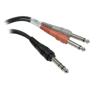 Hosa 1/4 TRS Male to Two 1/4 TS Male Send/Return Cable 