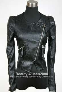 STRONG SHOULDER Faux Leather Jacket Motorcycle Gray/Blk  