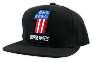 Spitfire ONE Adjustable Snapback Skateboard Hat BLACK  