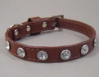 Pvc leather small dog collars Rhinestones Pet Collar wholesale price 8 