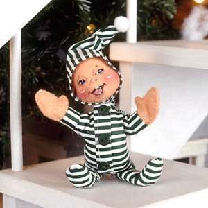 2006 Annalee 6 Christmas Green PJ Kid Doll #762706 