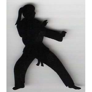  Black Silhouette Martial Arts Girl Laser Cut: Arts, Crafts 