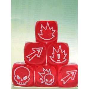  Flaming Skull Dice   Gem Red w/White Toys & Games