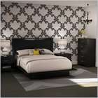 South Shore Maddox Full,Queen Platform Bed Set in Pure Black Finish