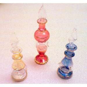    AzureGreen Small Hand Blown Glass Perfume Bottle: Home & Kitchen