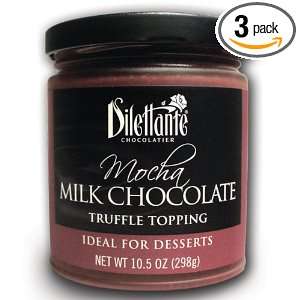   Milk Chocolate Truffle Topping   10.5oz Jar   by Dilettante (3 Pack
