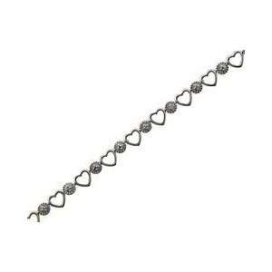    Sterling Silver Genuine Diamond Accent Heart Bracelet Jewelry