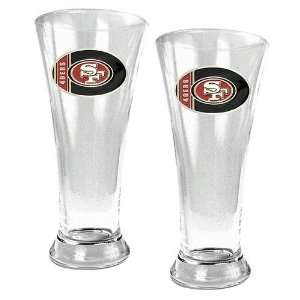   San Francisco 49ers NFL 2pc 16oz Pilsner Glass Set