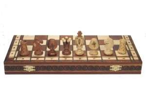 The Rajah: Wood Chess Set with Chess Board and Storage  