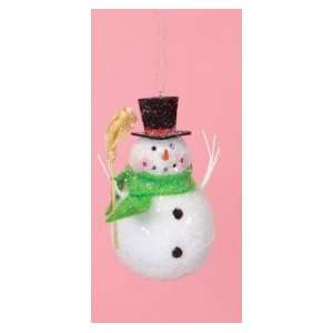  5 Cupcake Heaven Snowman with Broom and Green Scarf 