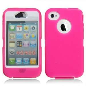  Pink iPhone 4 & 4S Slim Rugged Case   Otterbox Style 