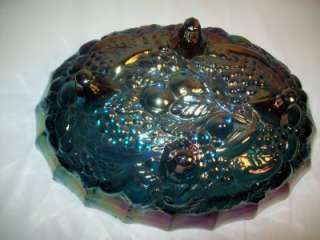 Vintage Indiana Glass Harvest Grape Carnival Glass Footed Bowl/Center 