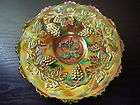 Antique Fenton Carnival Glass Electric Green Vintage 7.5 in. Plate