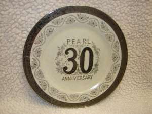 Vintage Pearl 30th Anniversary Plate ~ Gift  