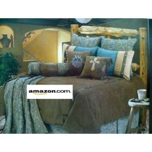  Western Bedding Tooled Turquoise Paisley 4 Piece Twin 