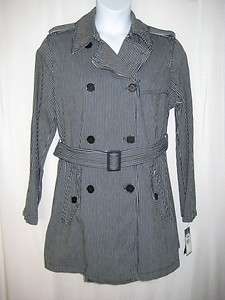 Lauren Navy Blue & White Stripe Coat Jacket XL NWT $199  