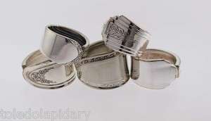Vintage silver spoon ring lot  