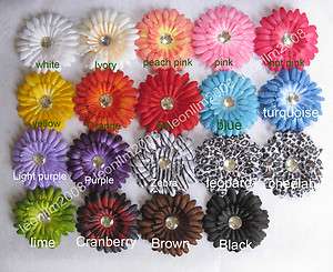 50 daisy/peony/dot/crystal flower baby hair bows clip  