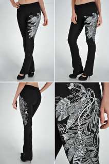 Yoga Pants with Feather Print (High Quality) S M L  