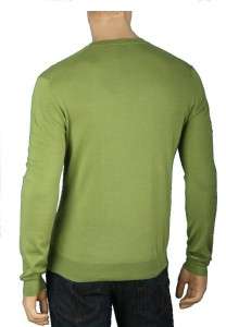 NEW GUCCI MENS LUXURY SILK CASHMERE GREEN V NECK SWEATER LARGE  