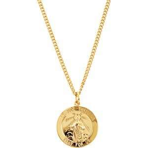 Gp Round St. Jude Medal Sterling Silver W/24K Gold Plating 22.00 mm