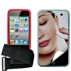  Red Silicone Rubber Gel Soft Skin Case Cover With Sport Gym 