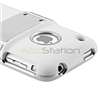 White w/ Chrome Stand Snap on Cover Case+Privacy Guard Filter For 