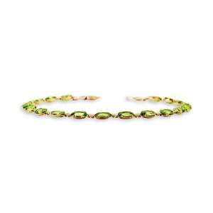    New 10k Yellow Gold Natural Green Peridot Oval Bracelet: Jewelry