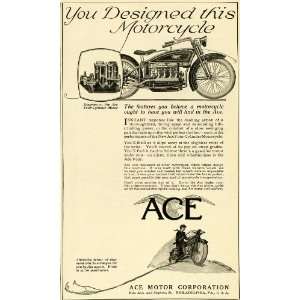  1922 Ad Ace Motor Motorcycle Philadelphia Transport 