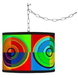  Swag Style Circle Parade Shade Plug In Chandelier