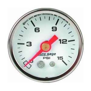   Fuel Pressure Gauge 1.5 in. 0   15 psi White Dial Face: Automotive