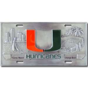  Miami Hurricanes Collectors License Plate Sports 