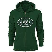 New York Jets Womens Custom Full Zip Hooded Fleece   