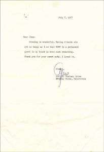 AGNES MOOREHEAD   TYPED LETTER SIGNED 07/08/1967  
