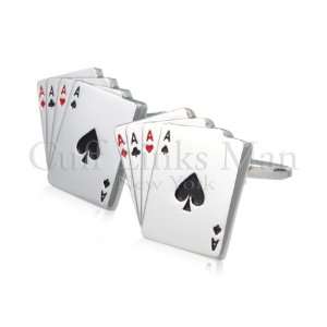  Four Ace Playing Cards Cuff Links CL 0012: Jewelry