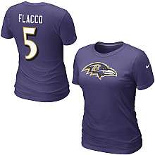 Nike Baltimore Ravens Joe Flacco Womens Name & Number T Shirt
